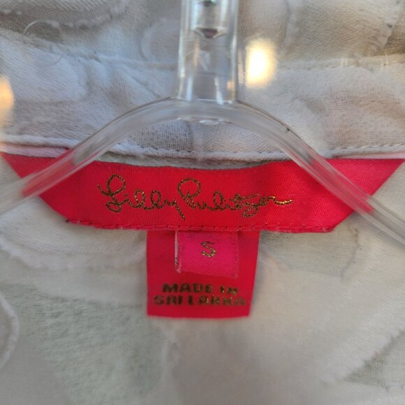 Lilly Pulitzer Natalie Shirtdress Cover-Up Tunic Resort S-WHITE - Picture 5 of 5